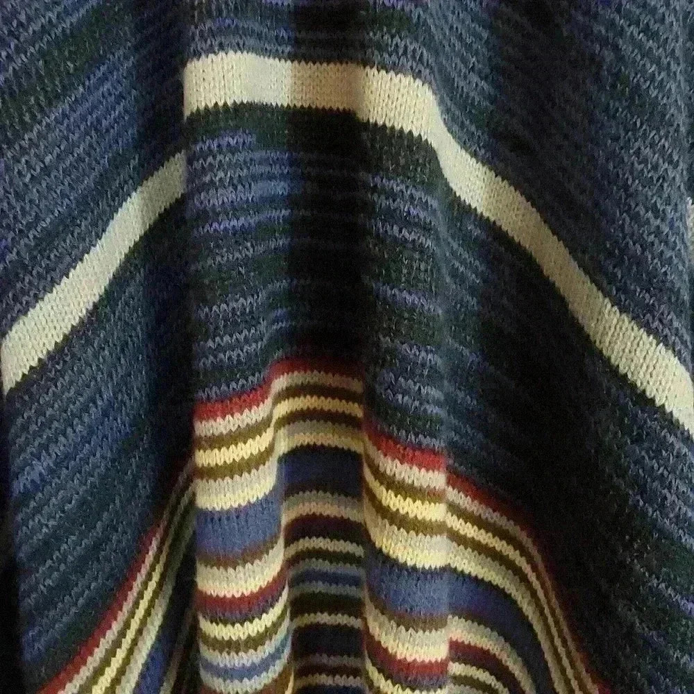 Ashley Stewart Womens Poncho Cape One Size Boho Striped Multicolor - Picture 9 of 11